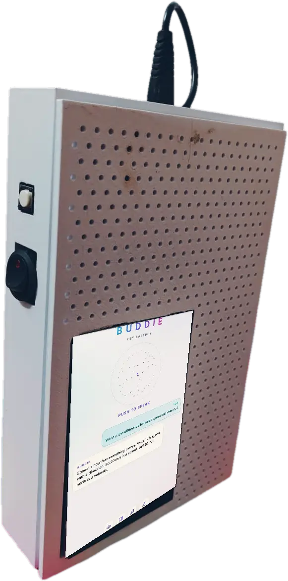 Buddie from the side: the rocker switch and the push-to-talk button
